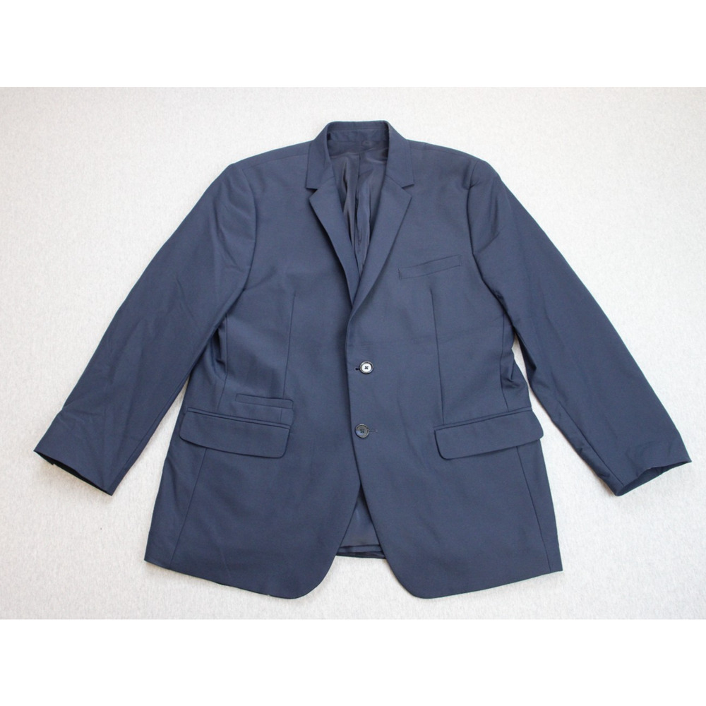 Calvin Klein Blazer Mens Size XL Navy Blue Stretch Slim Fit 2 Button Lined - Picture 2 of 11